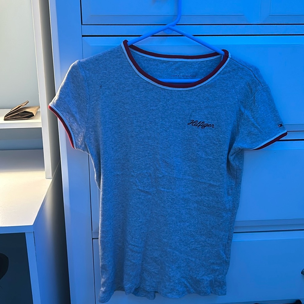 grey tight fit Tommy Hilfiger shirt